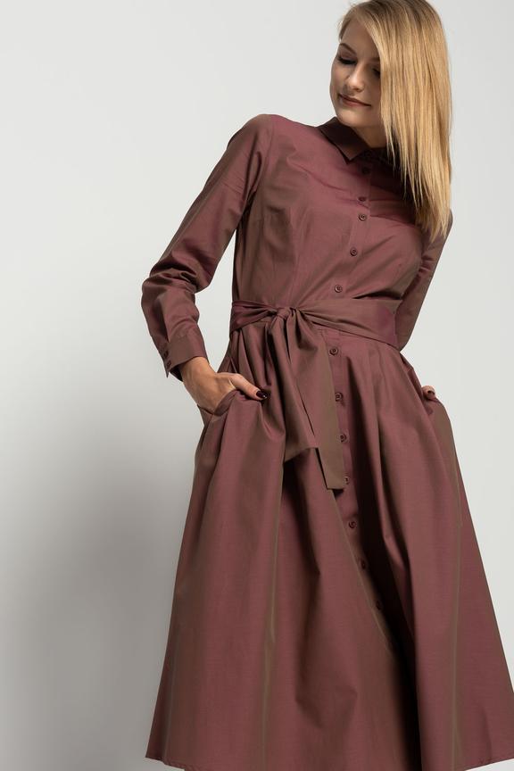Flared button-down midi dress