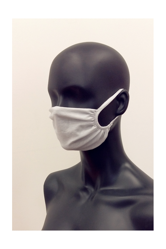 Biała maseczka z dzianiny