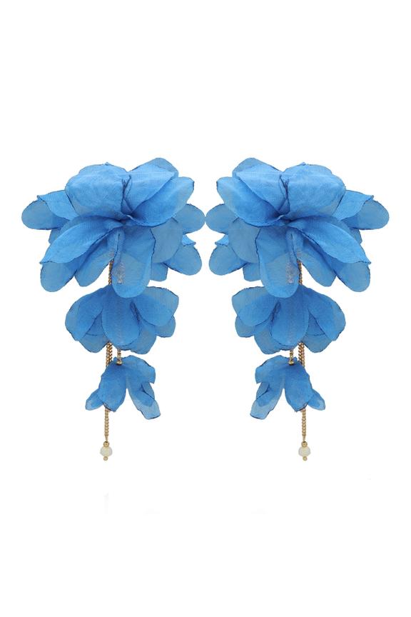 Błękitne zwiewne kolczyki z łańcuszkami