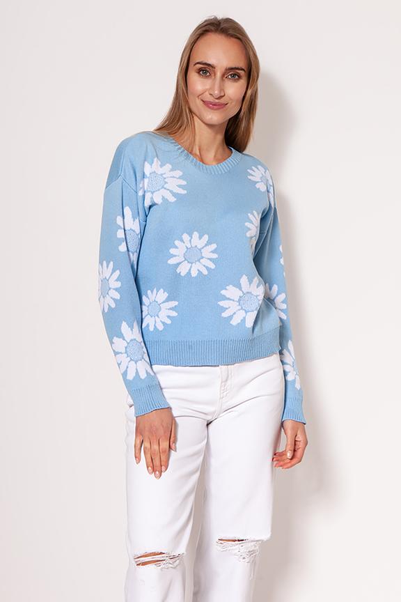 Blue floral sweater