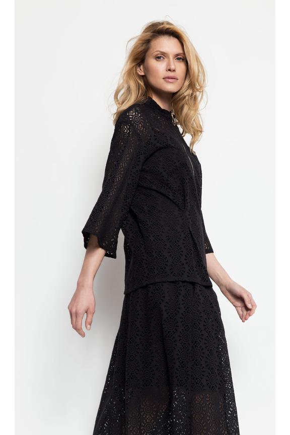 Bawełniana bluzka ze złotym suwakiem