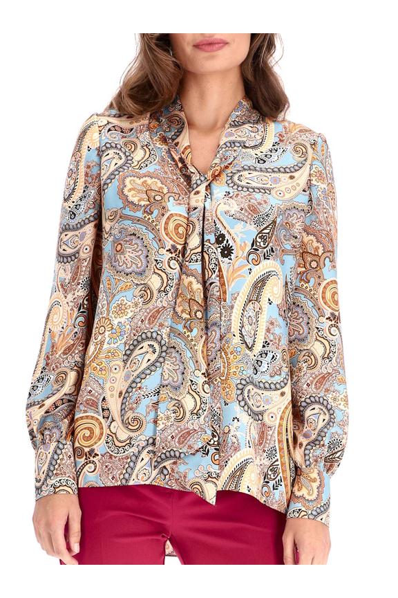 Pastelowa bluzka z wiązaniem