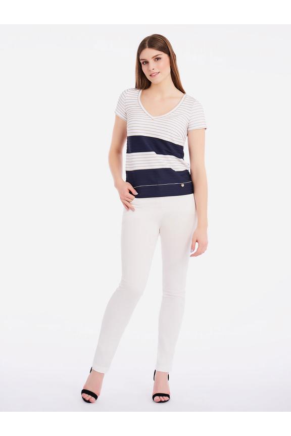 Dzianinowa bluzka w złote paseczki