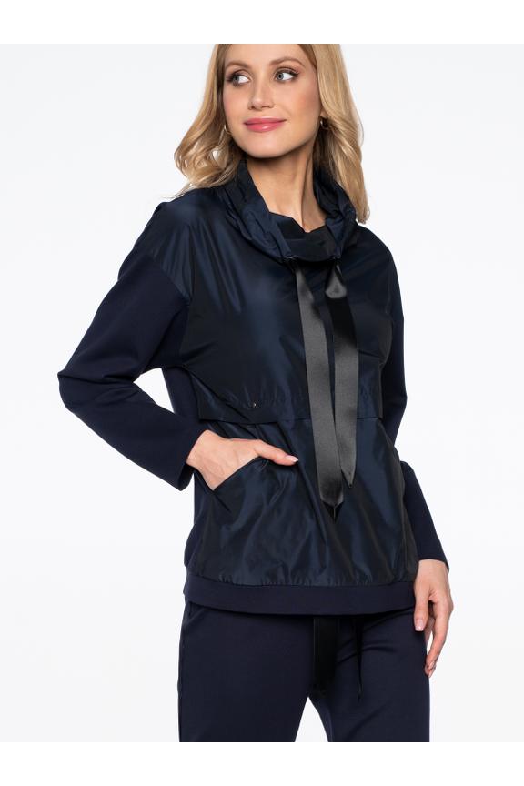 Granatowa bluza z tasiemkami