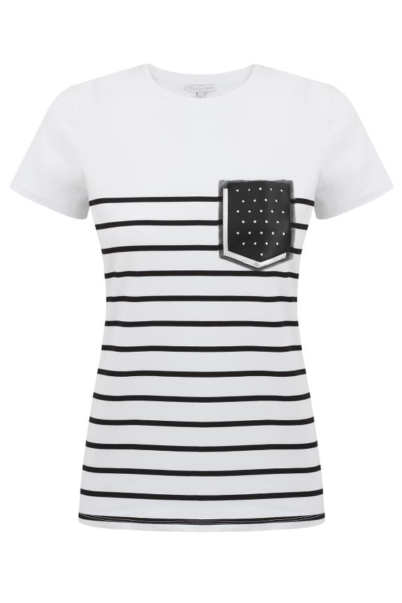 Bluzka w paski z kieszonką