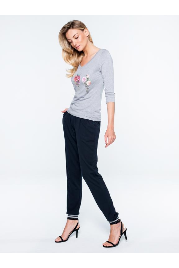 Modna bluzka z elastycznej tkaniny