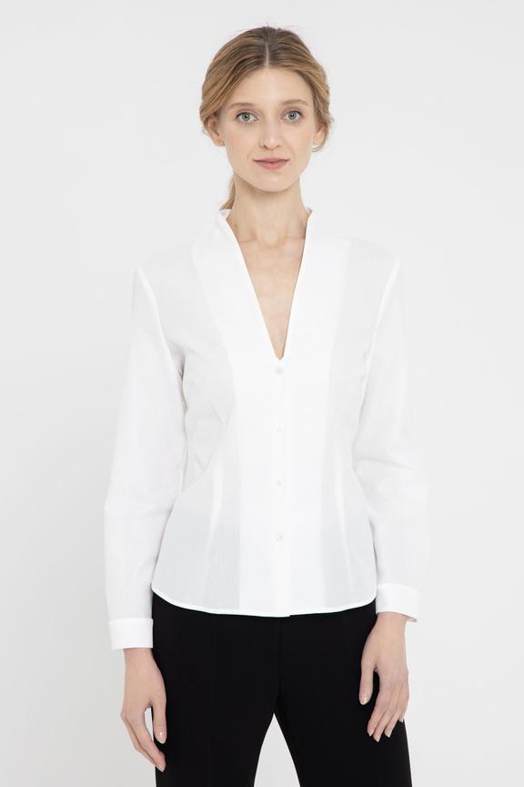 Biała koszula ze strukturalnej bawełny