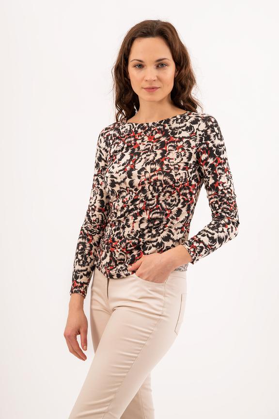 Bluzka w kwiaty z długim rękawem