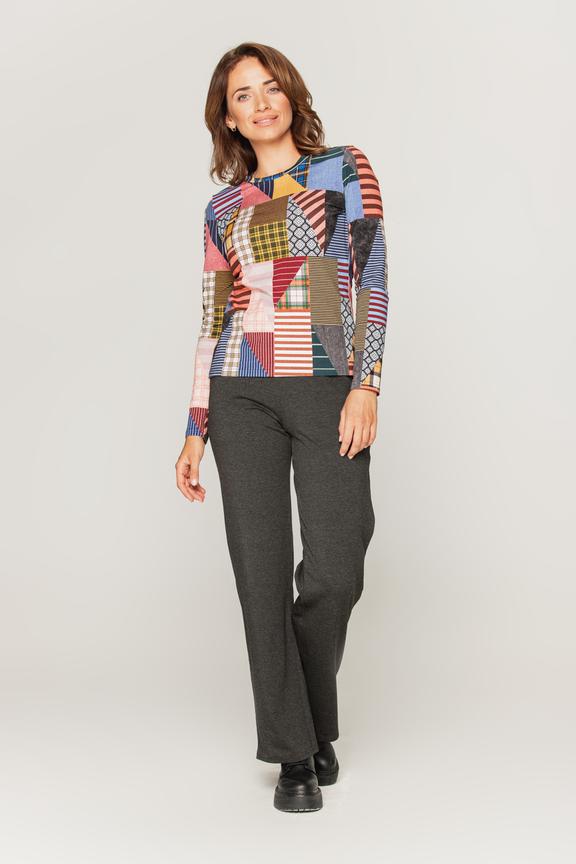 Blouse in patchwork pattern