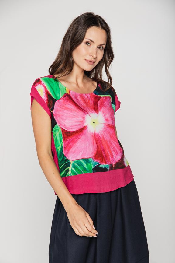 Kimonowa bluzka z kwiatem