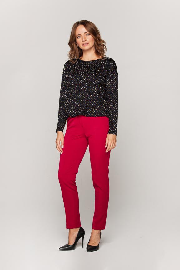 Blouse with small colorful peas