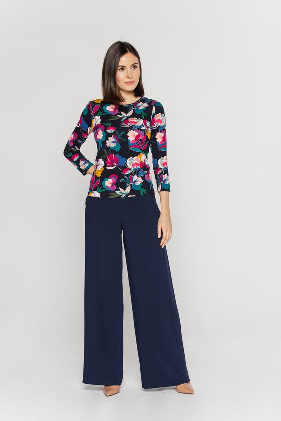 Dopasowana dzianinowa bluzka z rękawem 7/8