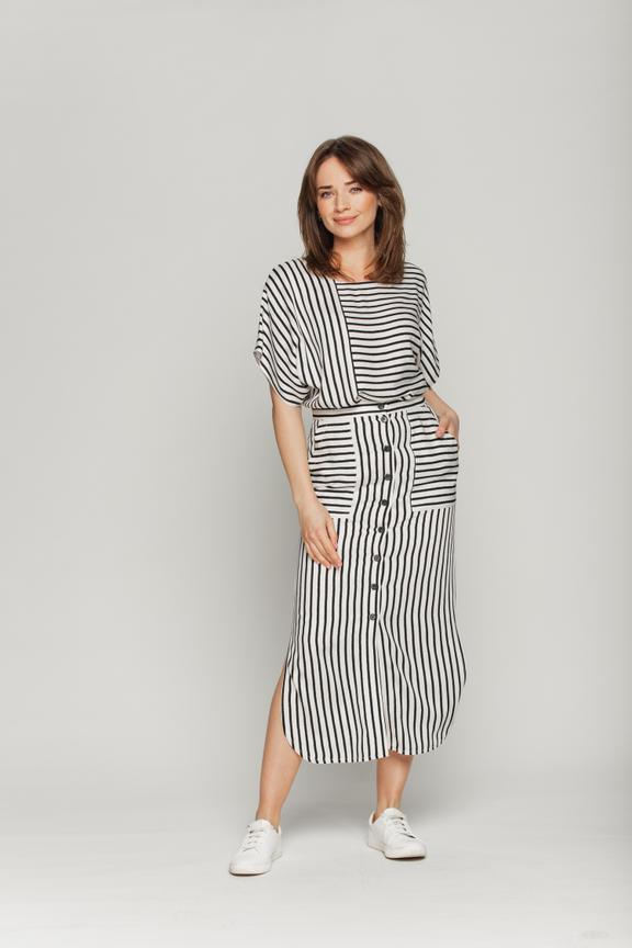 Luźna wiskozowa  bluzka w paski