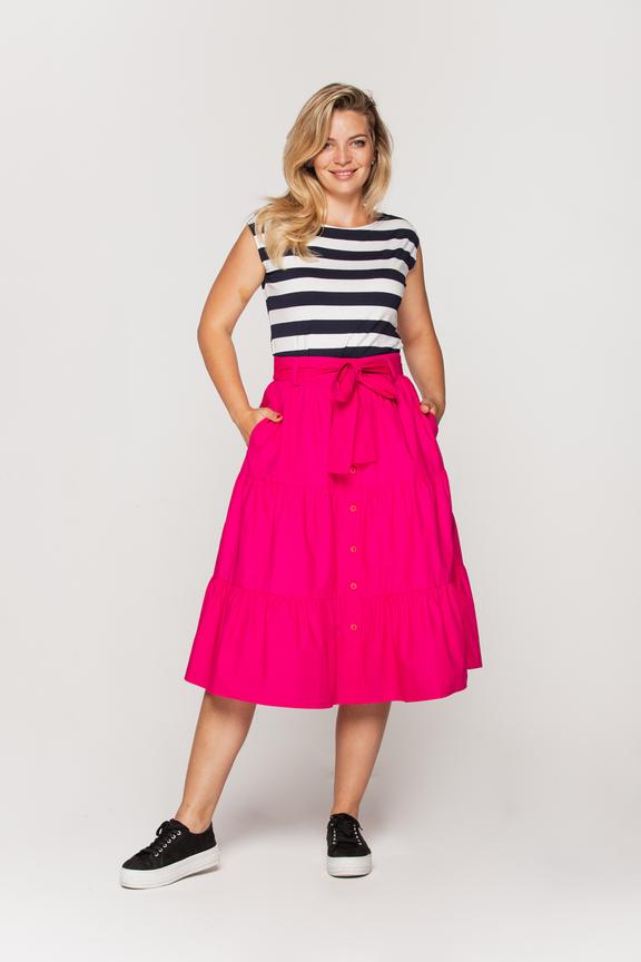 Biało-granatowy top w paski