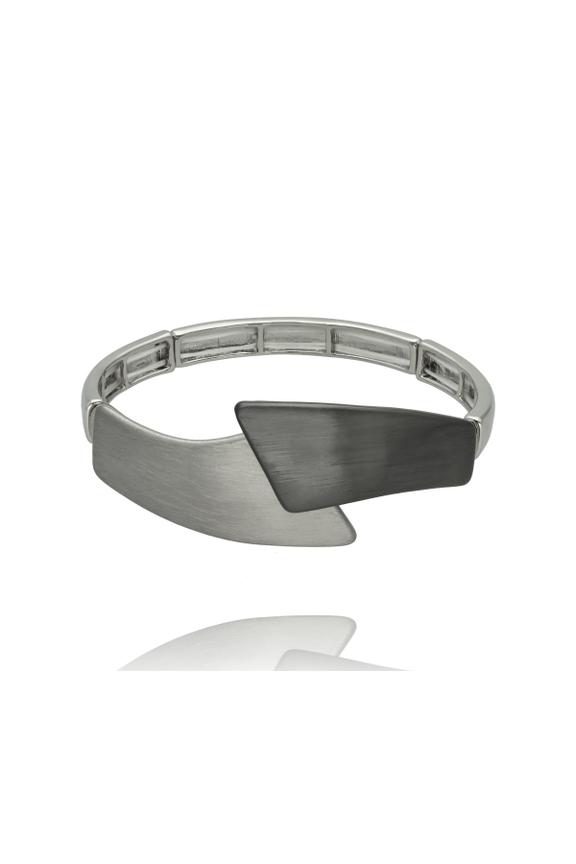 Stylowa bransoletka w kolorze ciemnego srebra