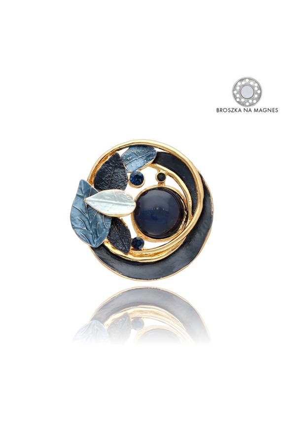 Magnetyczna broszka w odcieniach granatu