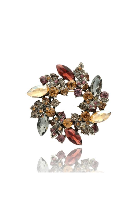 Ekskluzywna broszka w stonowanych kolorach