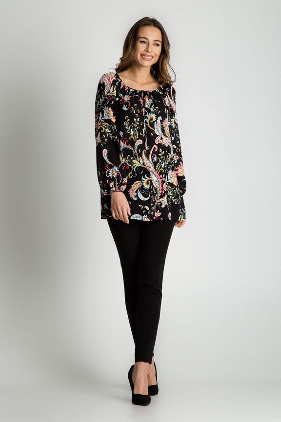 Wiskozowa bluzka z wiązaniem przy dekolcie