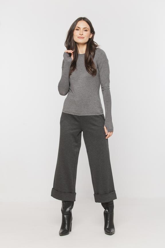 Ciemnoszara melanżowa bluzka z włókna bambusowego