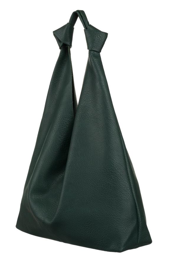 Ciemnozielona casualowa torba o fasonie worka