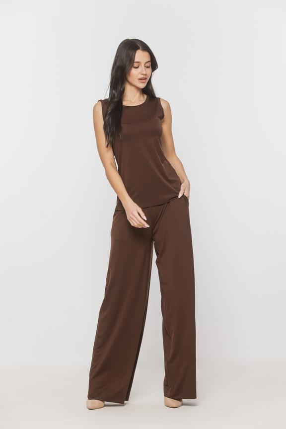 Codzienny wygodny top z brązowej dzianiny