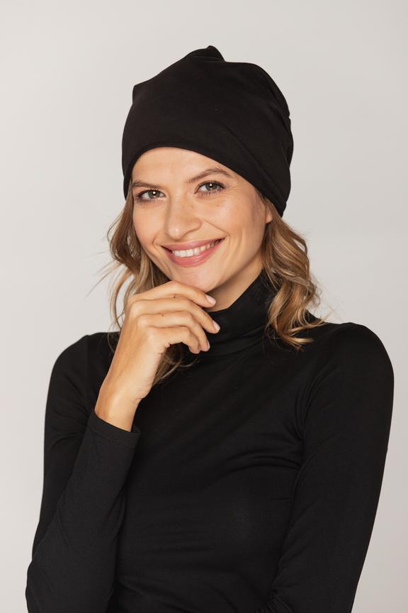 Black cotton cap