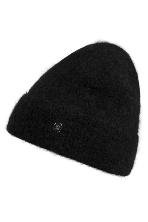 Black wind-up cap with mohair