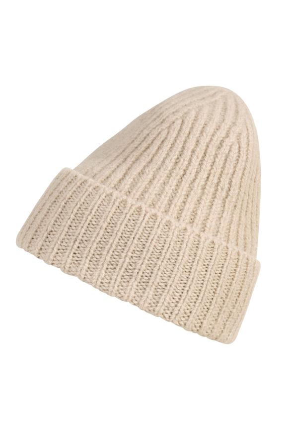 Wool cap in beige color