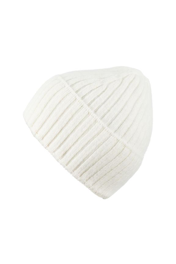Cream angora and cashmere blend hat