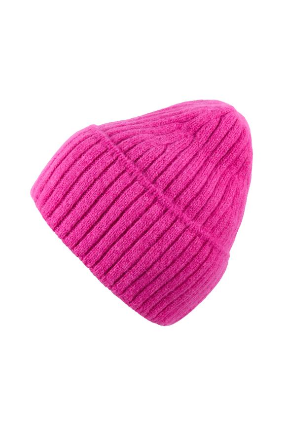 Różowa czapka z mieszanki angory i kaszmiru