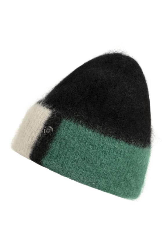 Winter mohair cap with turn-ups