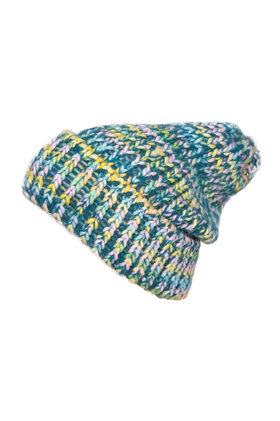 Warm melange green beanie