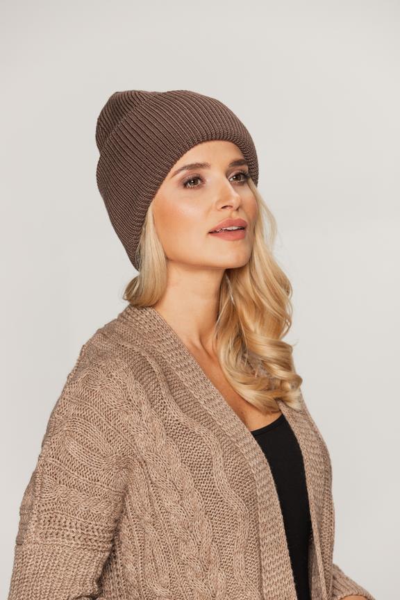 Brown Merino wool cap