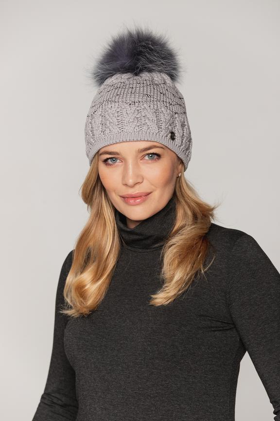 Cap decorated with silver zircons