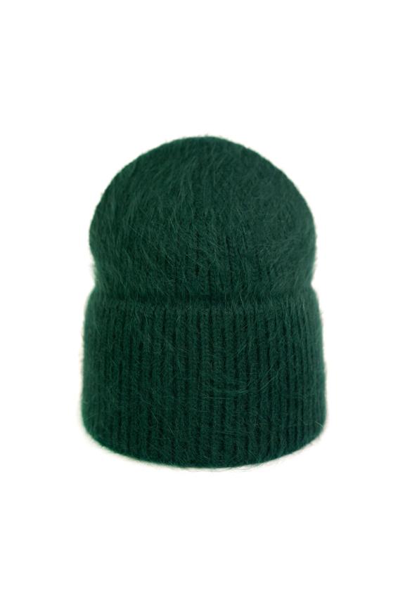 Dark green soft angora hat