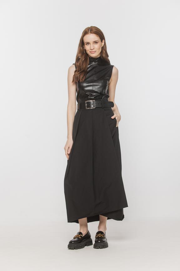 Czarna spódnica tulipan o długości midi