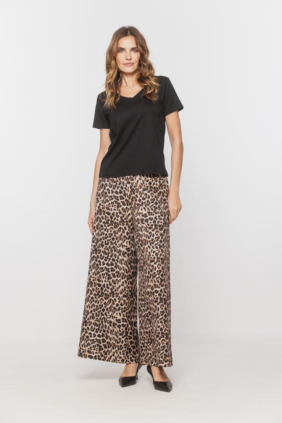 Czarny klasyczny t-shirt z modalu i bawełny