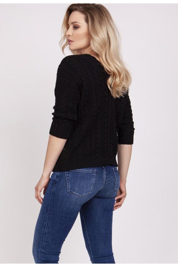 Czarny sweterek z rękawem 3/4