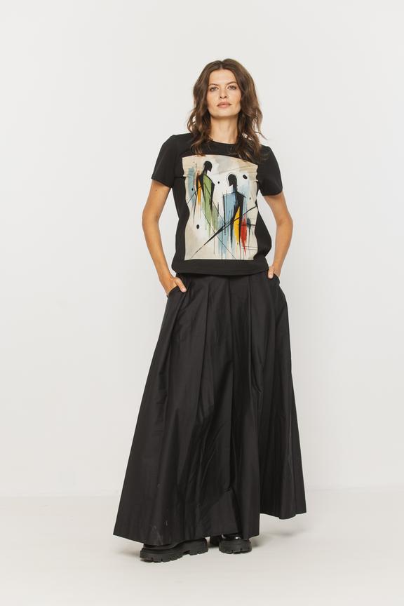 Czarny t-shirt z okrągłym dekoltem