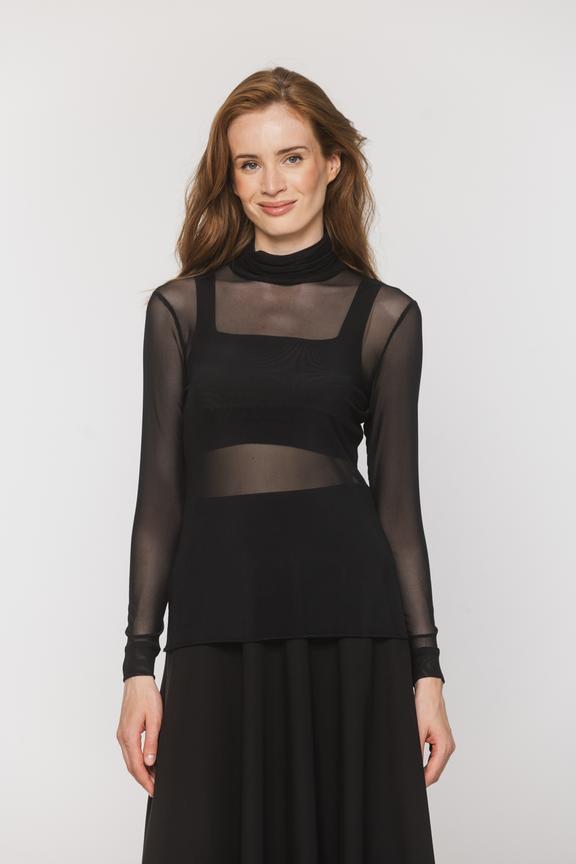 Czarny transparentny golf z siatki