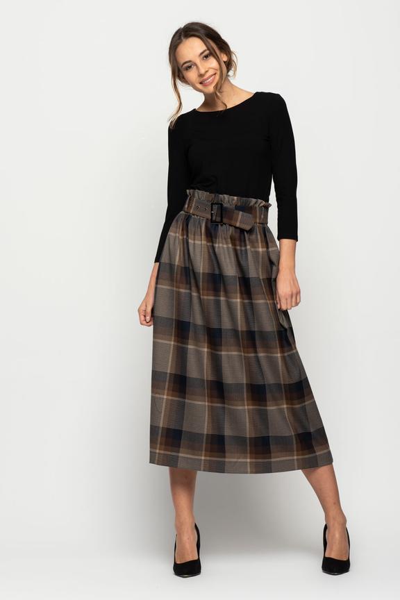 Spódnica midi w kratę