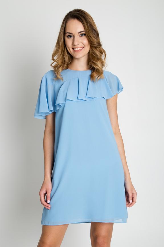 Jasnoniebieska sukienka z falbaną