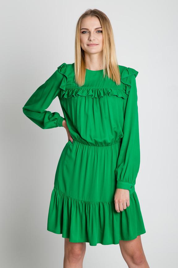 Zielona sukienka z falbanami