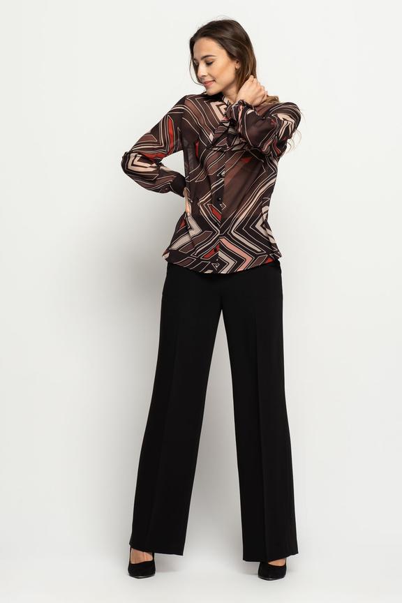 Bluzka z długim rękawem wiązana przy szyi