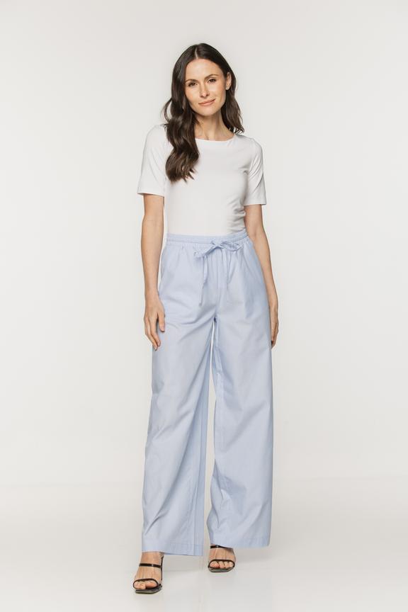 Długie bawełniane spodnie z elastyczną talią