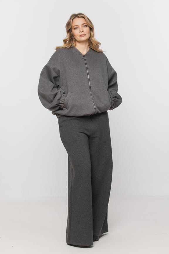 Dresowa szara bluza o kroju bomberki