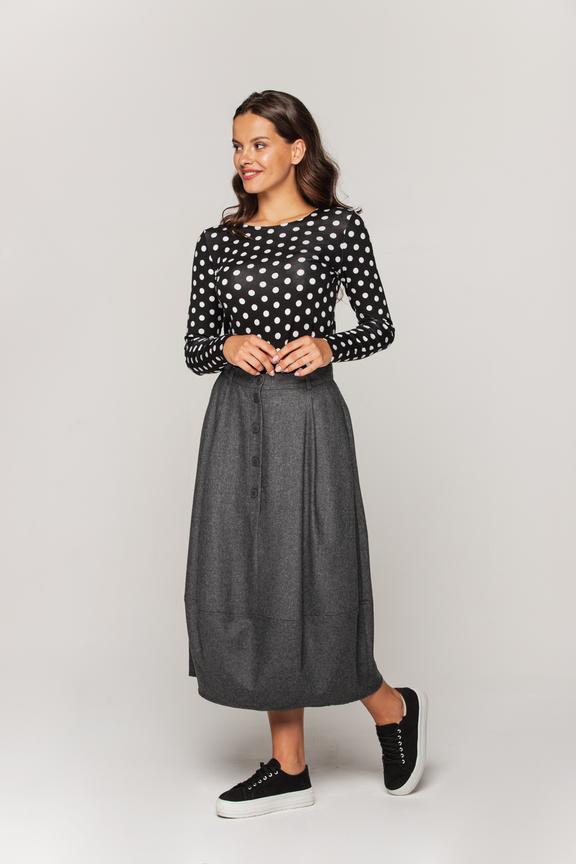 Knitted blouse with white dots