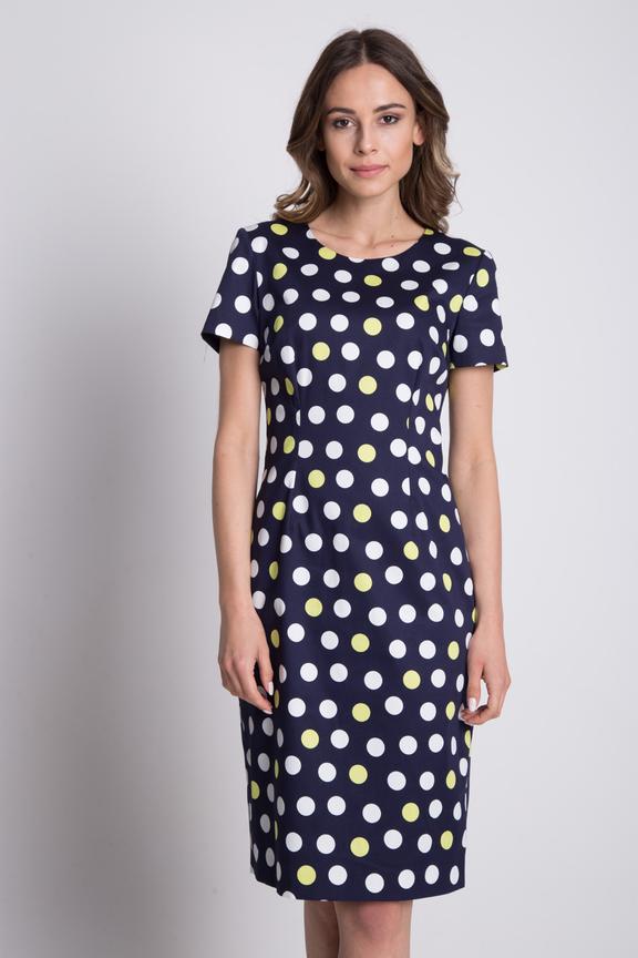 Bawełniana dopasowana sukienka z krótkim rękawem