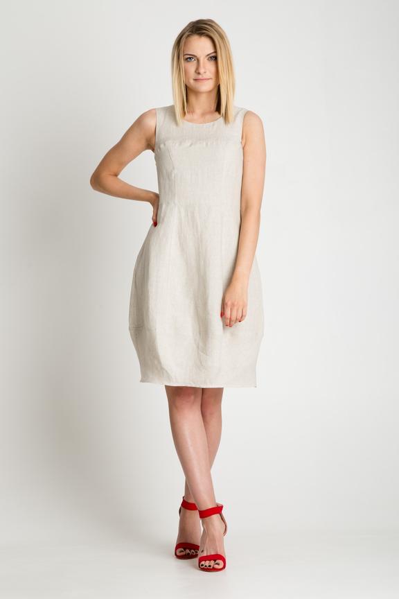 Beżowa sukienka bombka