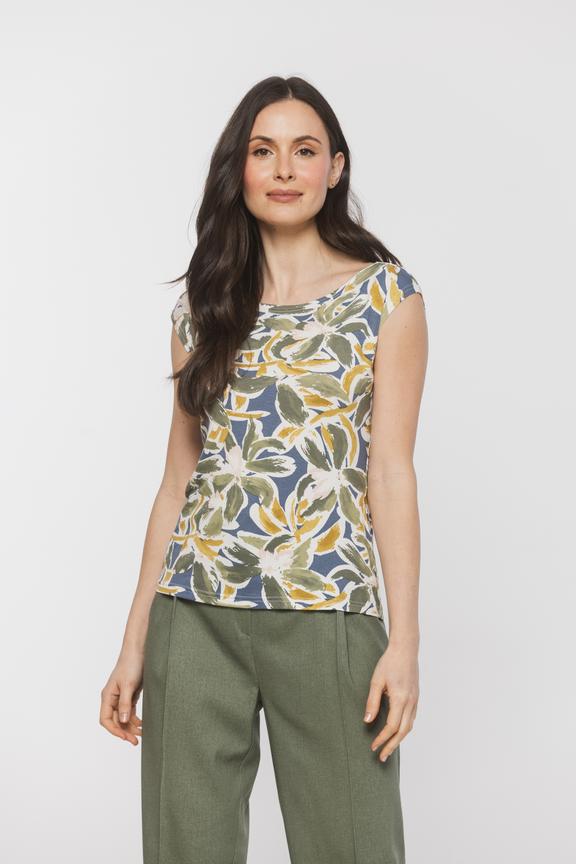 Elastyczna bluzka z kwiecistej wiskozy